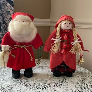 Handmade Santa and Caroling Girl.